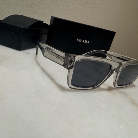 Prada Smoke Clear Sunglasses with Black Lens - Picture 5 of 8